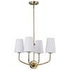 Nuvo Cordello 4-Light Chandelier Vintage Brass Etched White Opal Glass 60/7884